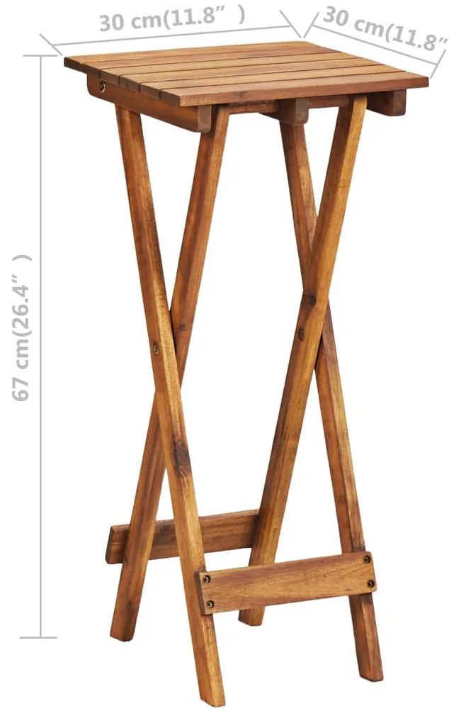 Suporte para plantas 30x30x67 cm madeira de acácia maciça