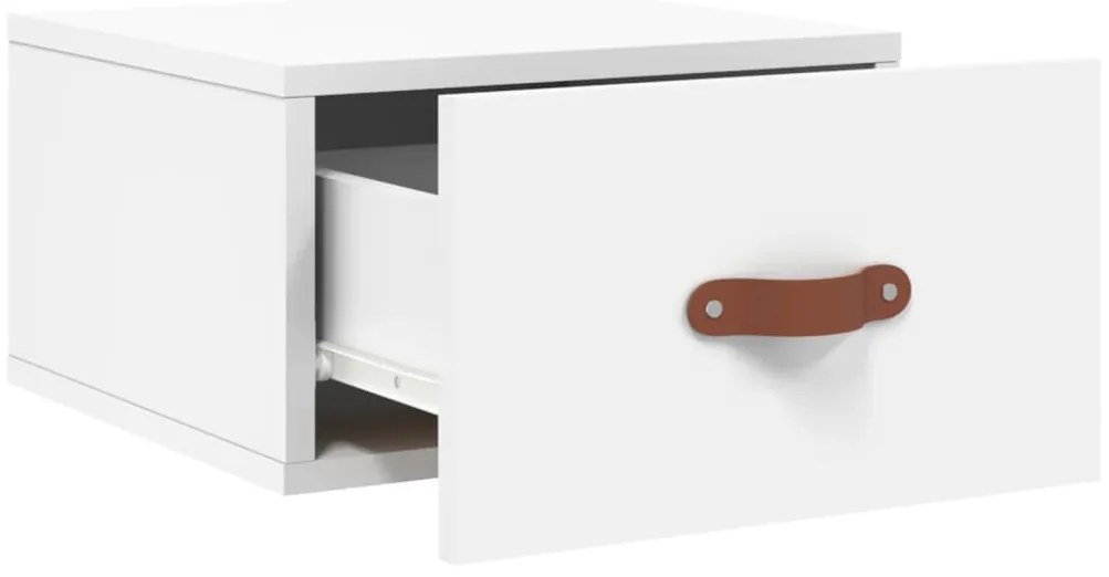 Mesas de cabeceira montagem na parede 2 pcs 35x35x20 cm branco