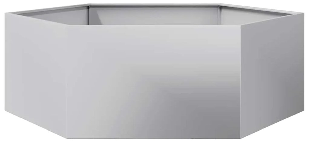 Vaso/floreira de jardim hexagonal 138x120x45 cm aço galvanizado