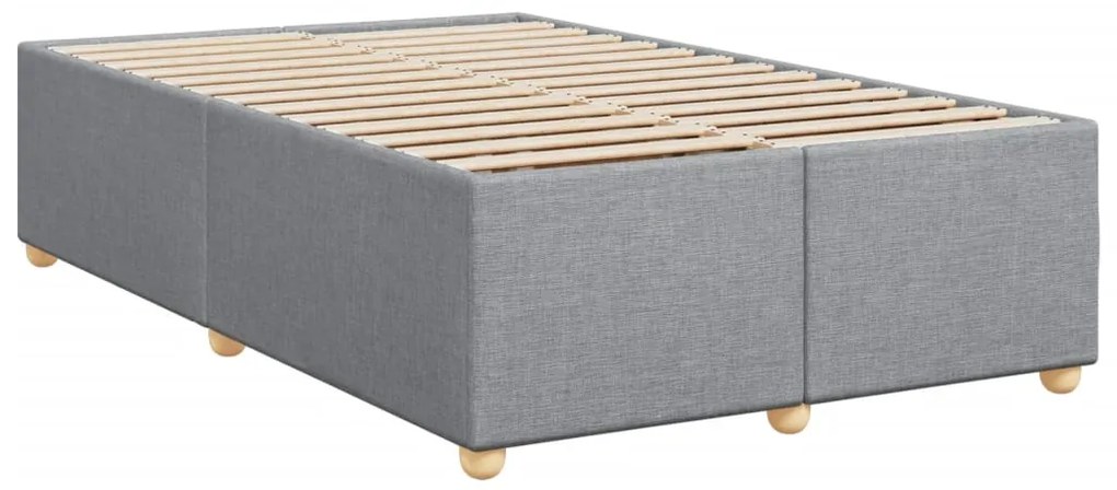 Cama com molas/colchão 120x200 cm tecido cinza-claro
