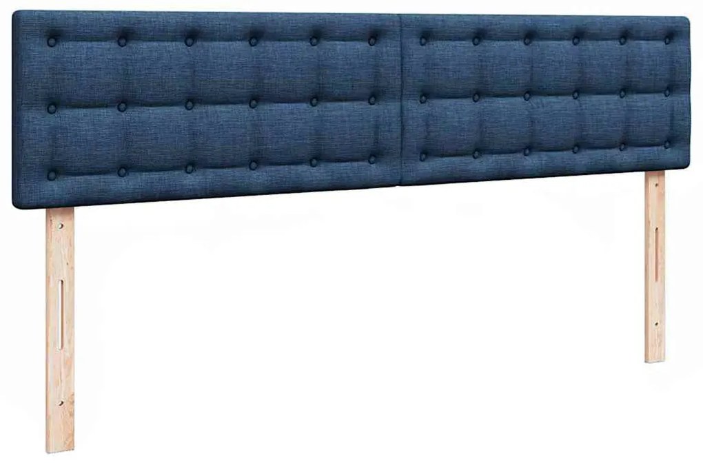 Estrutura de cama otomana vidaXL com tecido azul colchão 180x200cm