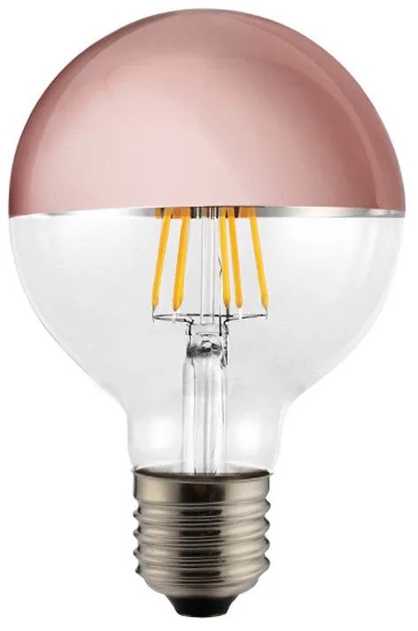 E27 Light Bulb G125 6W 2700K Half Mirror Copper