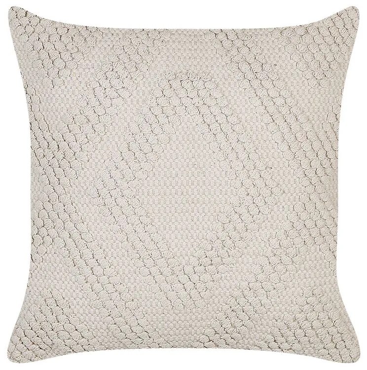 Almofada decorativa em algodão branco 45 x 45 cm CATALPA Beliani