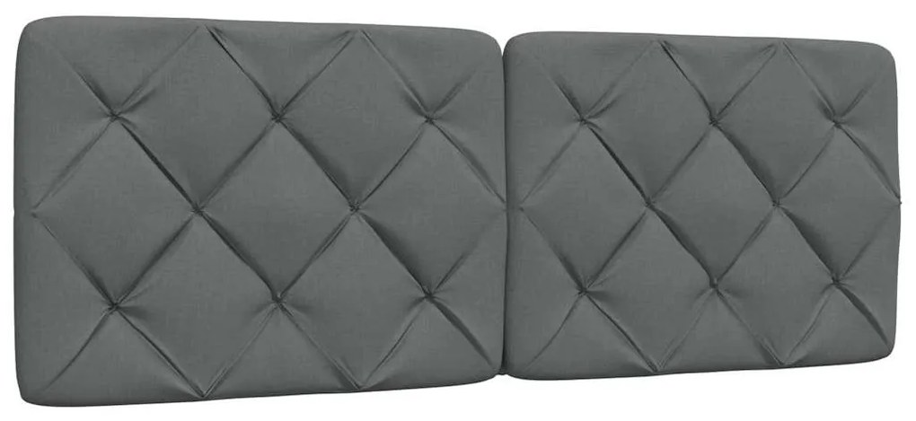 Estrutura de cama sem colchão 140x200 cm tecido cinzento-escuro