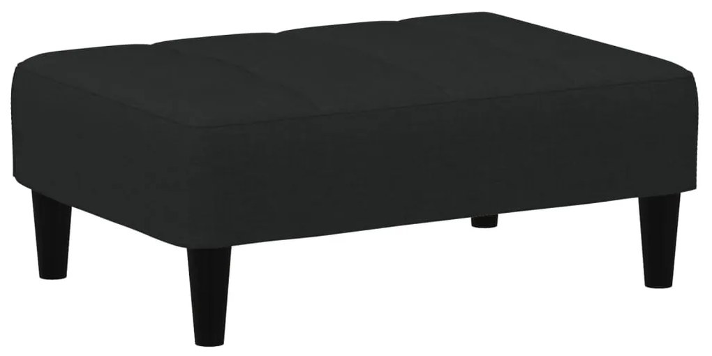 Sofá-cama 2 lugares c/ apoio de pés veludo preto