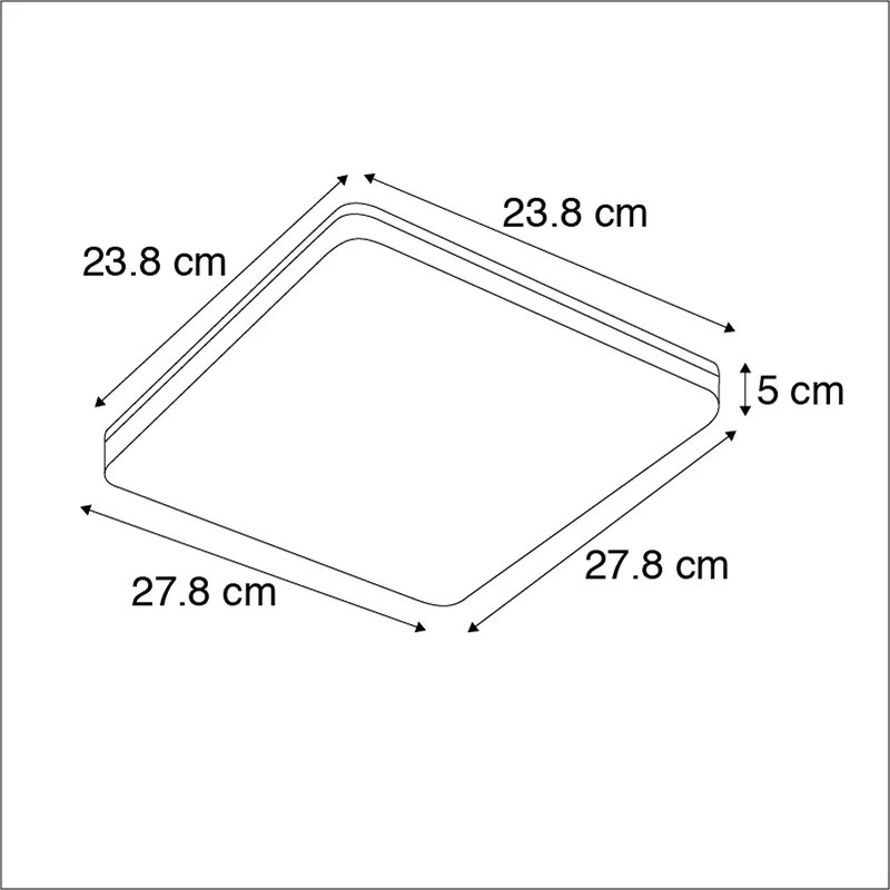 Candeeiro de Teto Moderno Quadrado c/ LED Integrado - Plater Moderno