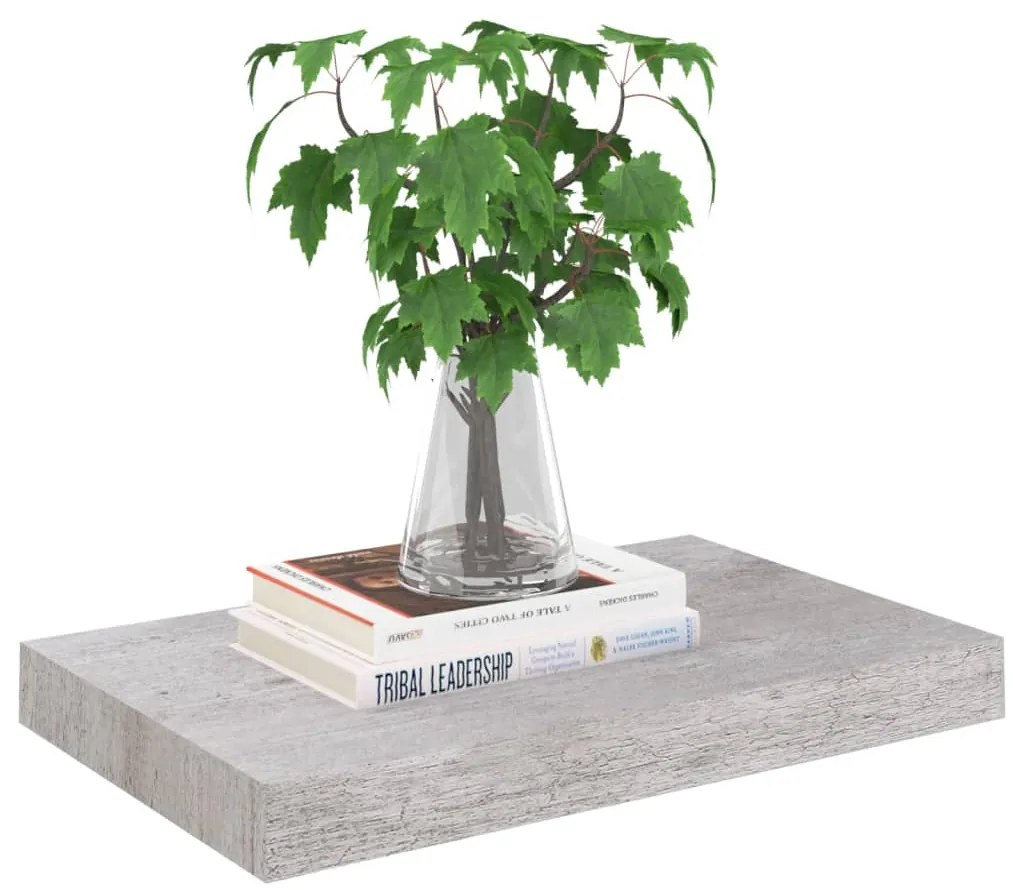 Prateleiras de parede 4 pcs 40x23x3,8 cm MDF cinzento-cimento
