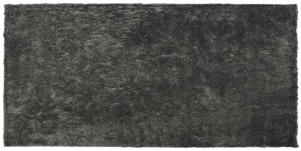 Tapete de poliéster 80 x 150 cm cinzento escuro EVREN Beliani
