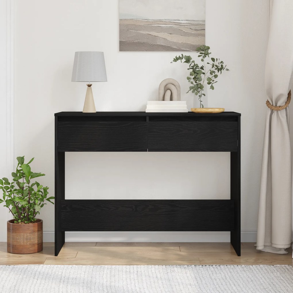 Mesa Console de Carvalho Preto vidaXL - 100x35x76.5 cm - Madeira de engenharia