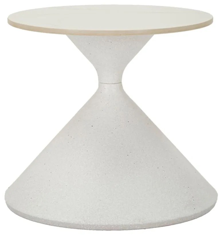 Mesa de Centro White - Base de Ferro e Topo Cerâmico Branco - Ø 42 cm