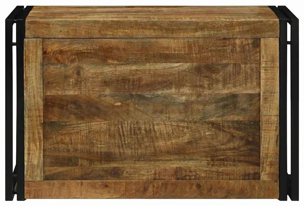 Baú de Armazenamento - 80 x 50 x 50 cm, Madeira Rugosa de Mangueira Só