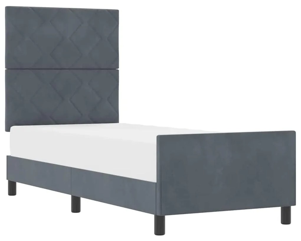 Cama vidaXL Cinza Escuro 80x200 cm Veludo