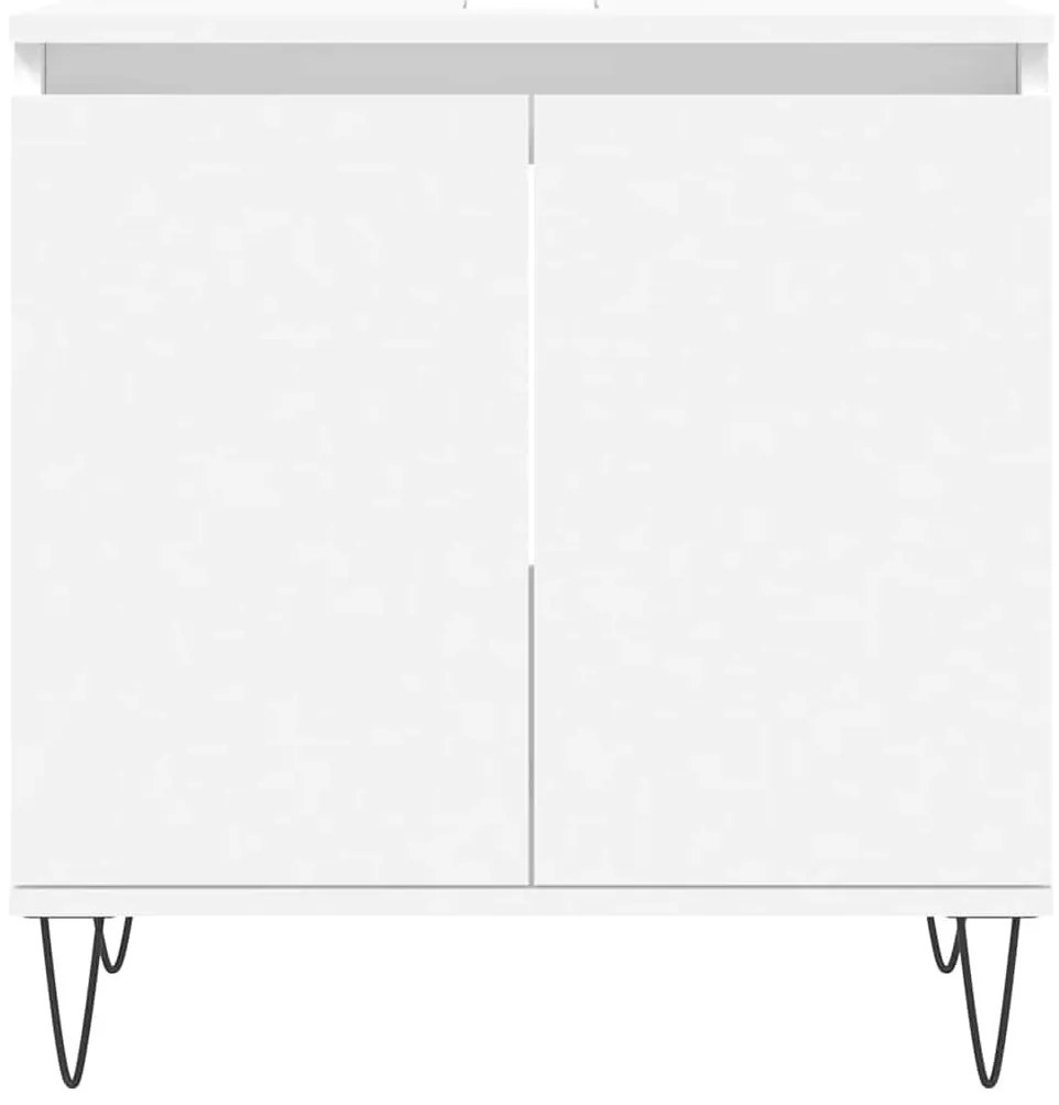 Armário de casa de banho 58x33x60 cm derivados madeira branco