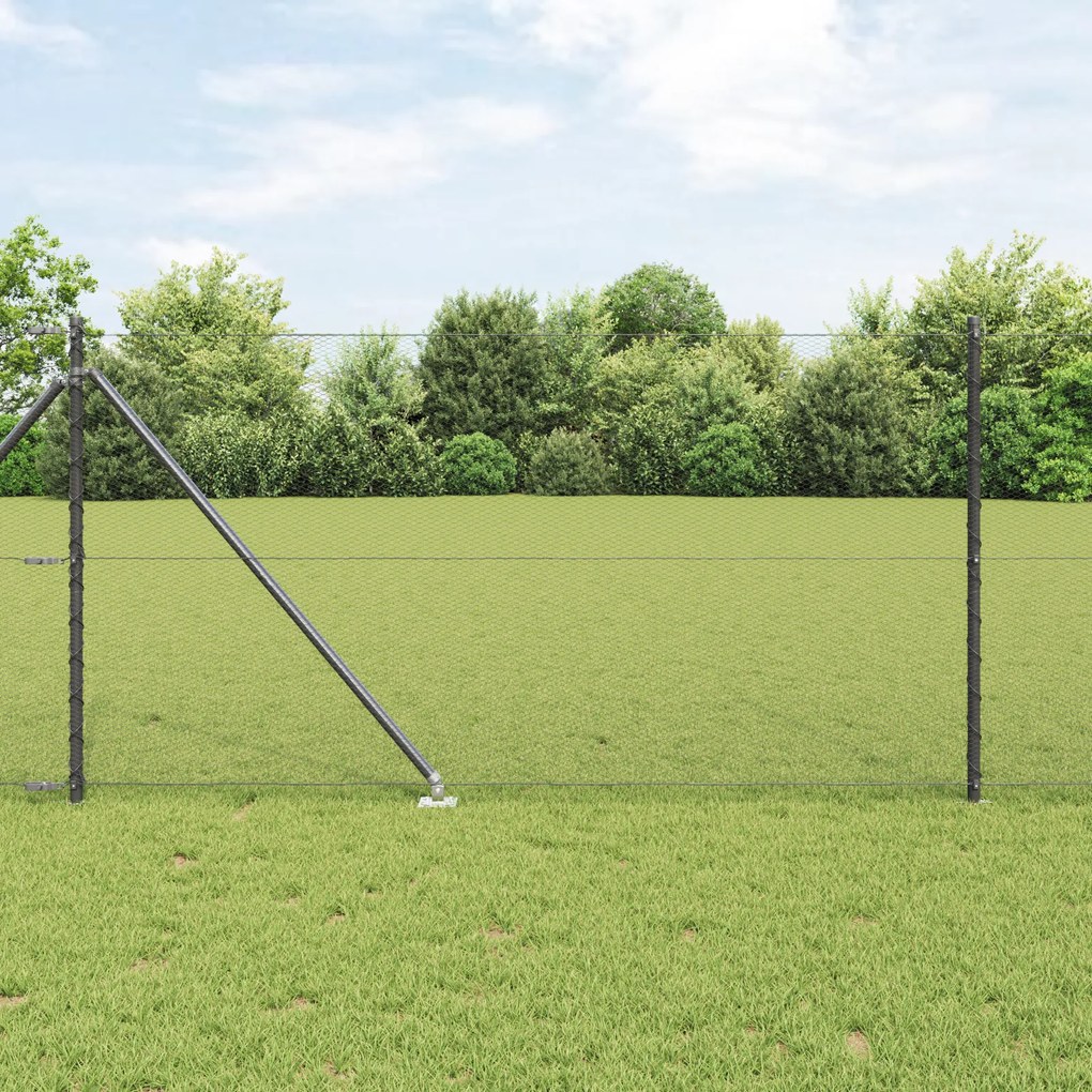 Cerca Hexagonal vidaXL Cinza 1x10 m Aço