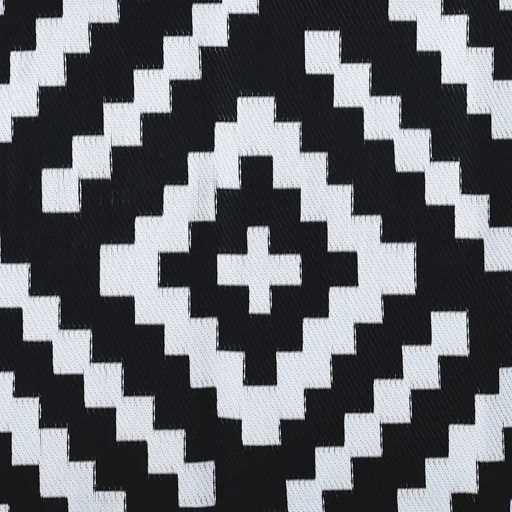 Tapete de exterior 160x230 cm ARAKIL PP branco e preto