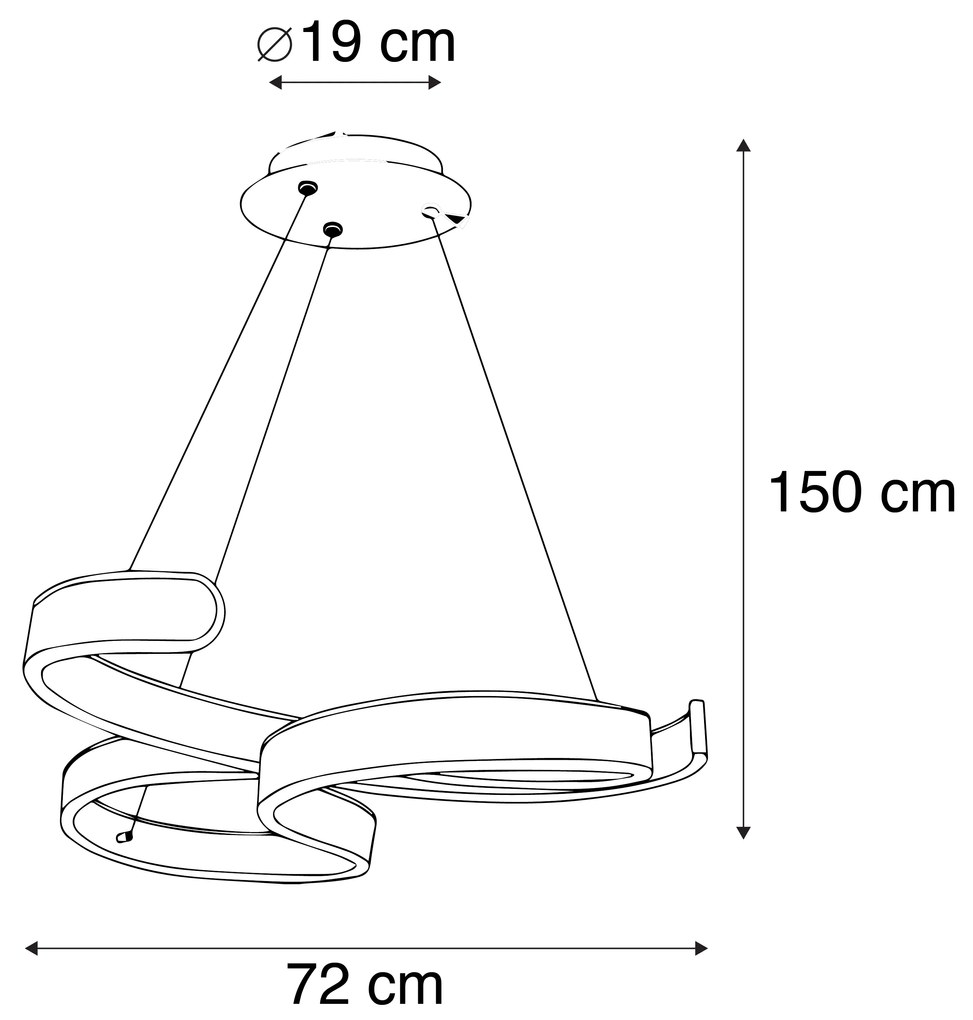 Candeeiro de suspensão design em aço com LED regulável em 3 níveis - Frank Design