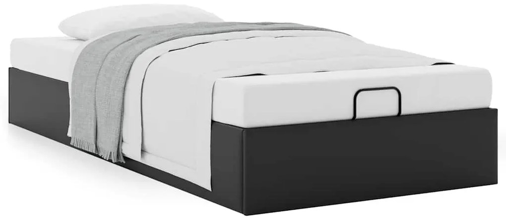 Estrutura de cama otomana sem colchão 90x190 cm preto