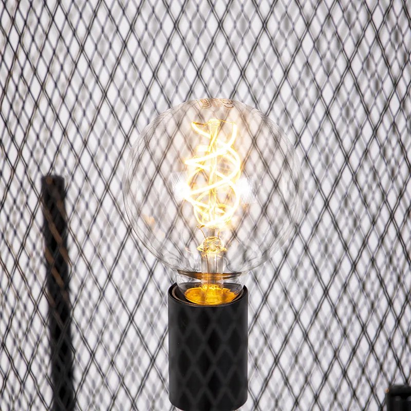 Candeeiro de pé moderno preto - Bliss Mesh Moderno
