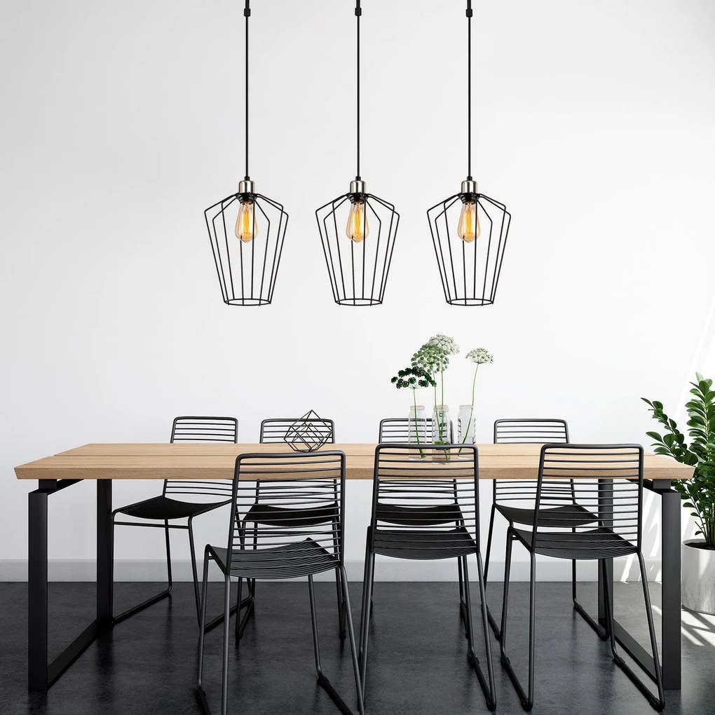 Candeeiro de Teto Fener – Preto – 90 x 25 cm