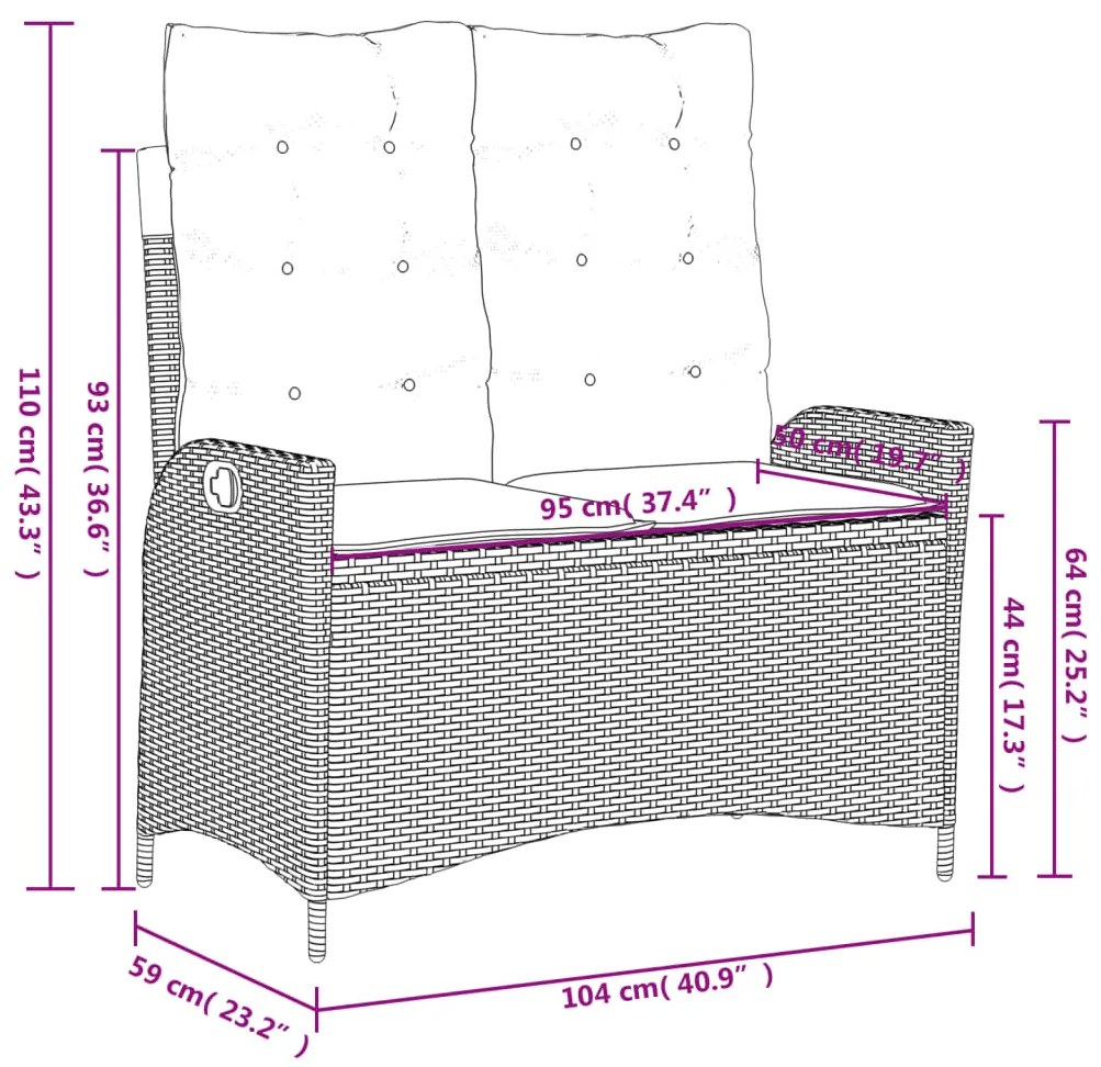 4 pcs conjunto de jantar p/ jardim c/ almofadões vime PE cinza