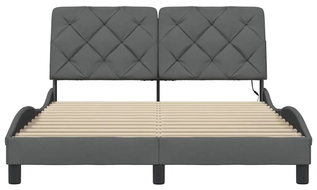 Estrutura de cama com LED sem colchão 140x190 cm tecido
