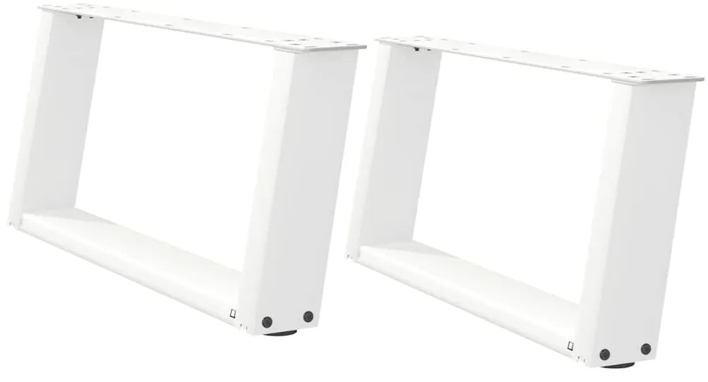 Pés para mesa de centro em formato de U, 2 peças, branco, 70x(30-31) c