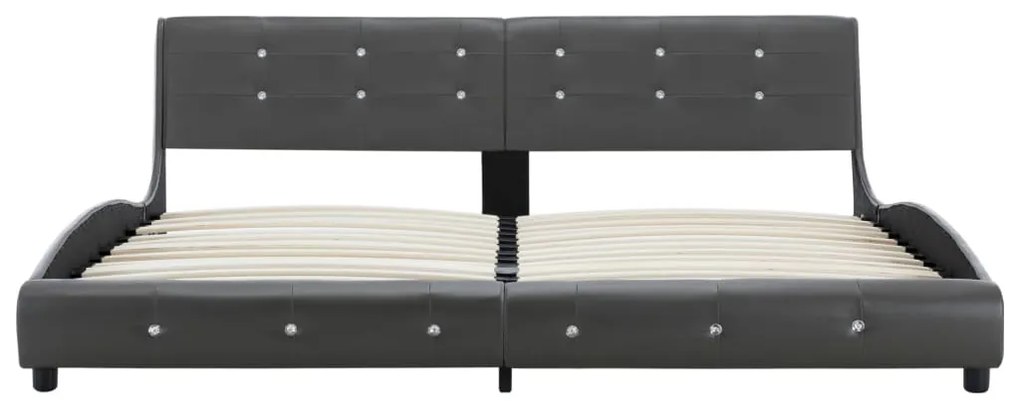 Estrutura de cama 180x200 cm couro artificial cinzento