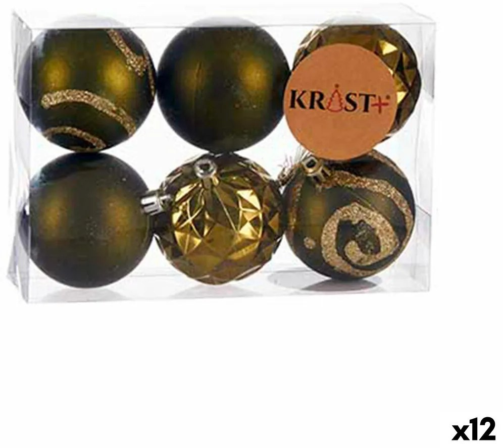 Conjunto de Bolas de Natal Verde Plástico (ø 6 cm) (12 Unidades)