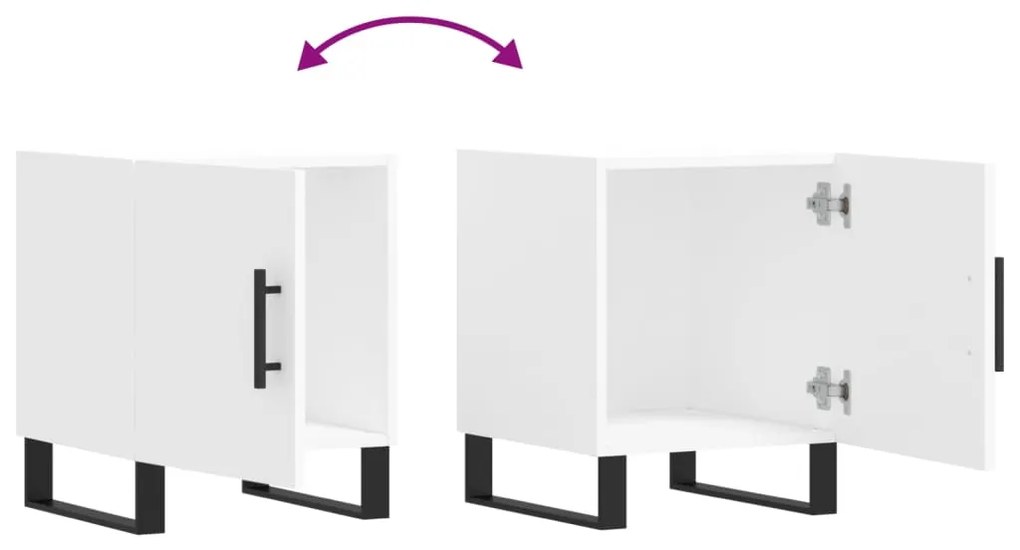 Mesa de cabeceira 2 pcs 40x40x50 cm derivados de madeira branco