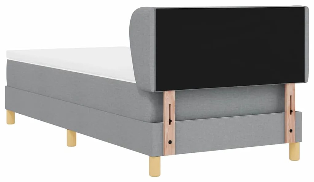 Cama Box com Colchão vidaXL - Cinza Claro, 90x200 cm, Tecido