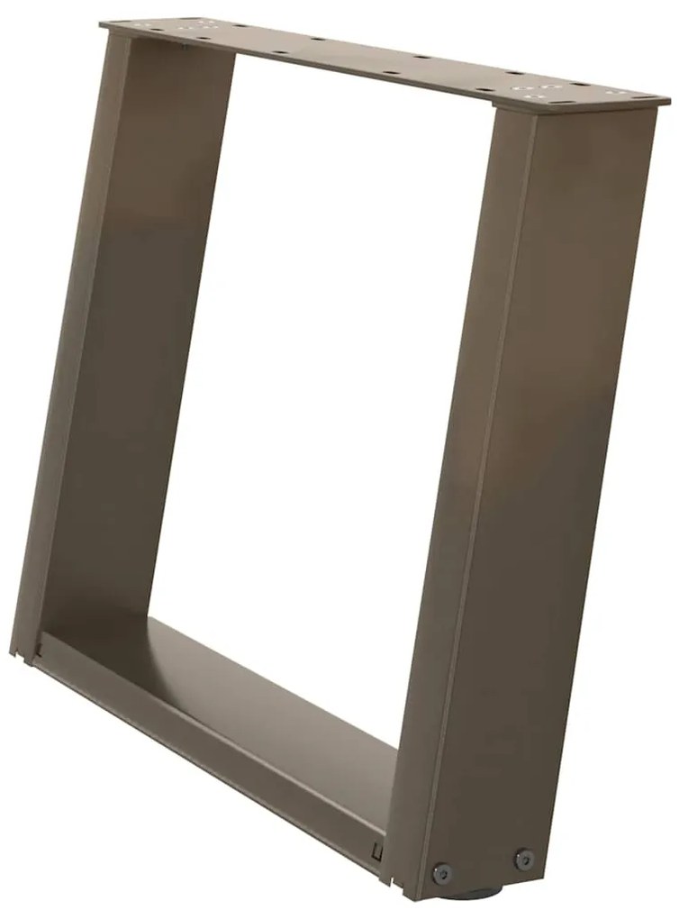 Pés para mesa de centro em formato de U, 2 peças, aço natural, 60x(42-