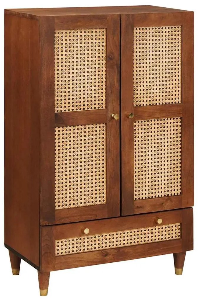 vidaXL Buffet Alto Castanho 60 x 33,5 x 100 cm Madeira de manga maciça