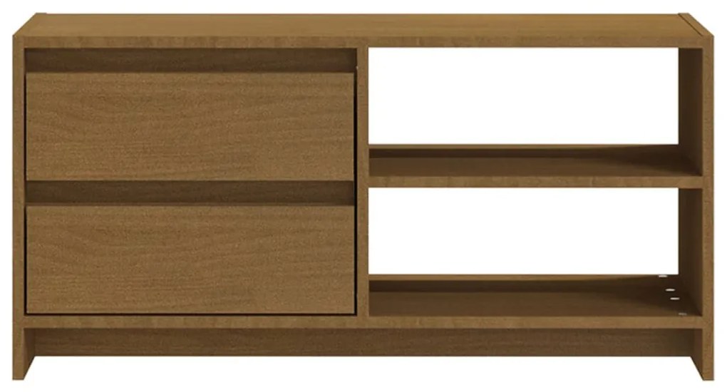 Móvel de TV 80x31x39 cm pinho maciço castanho mel
