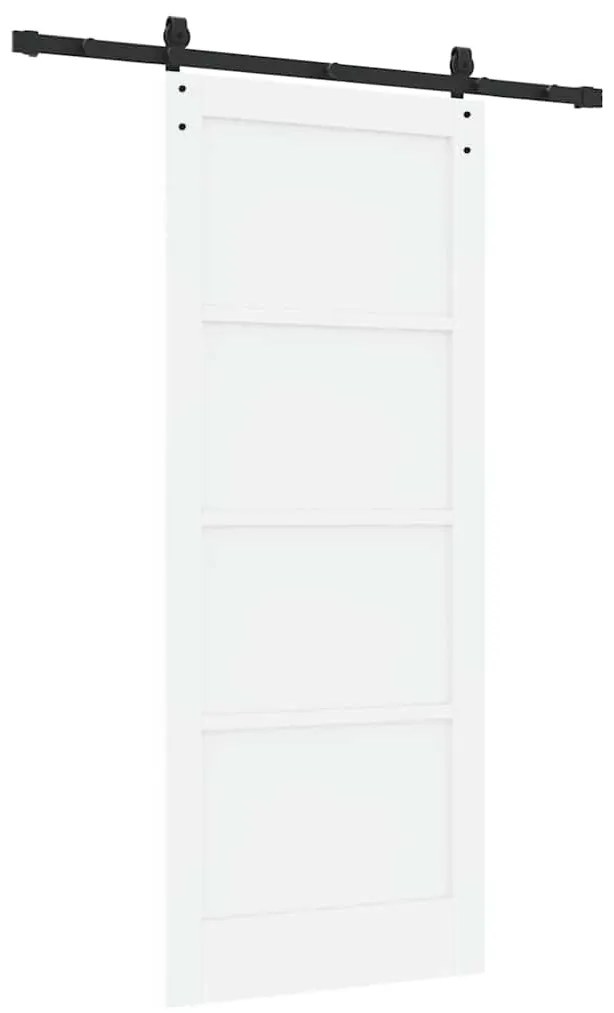Porta Deslizante com Conjunto de Ferragens Branca 83x202 cm Madeira Só