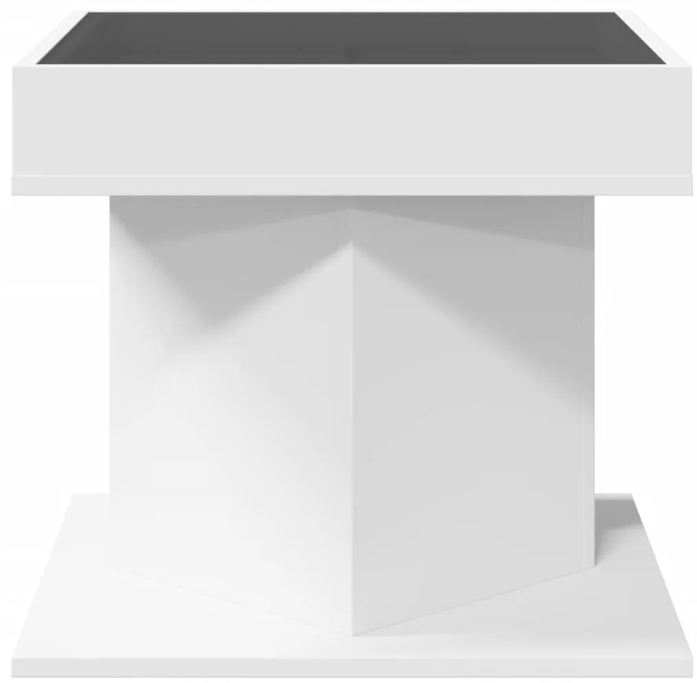 Mesa de centro c/ LEDs 50x50x45cm derivados de madeira branco