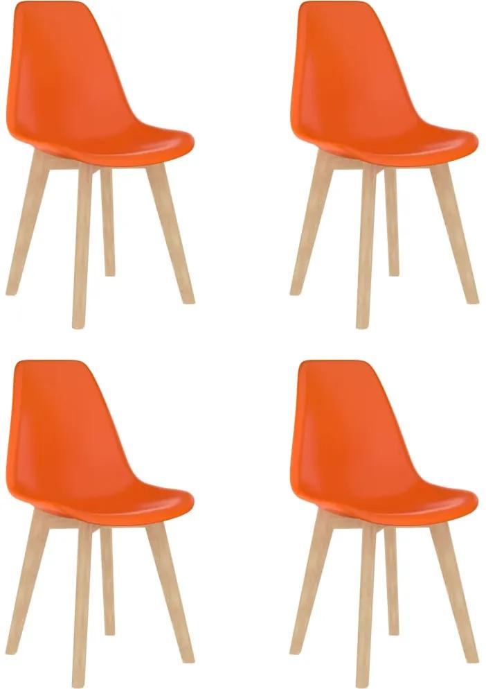Cadeiras de jantar 4 pcs plástico laranja