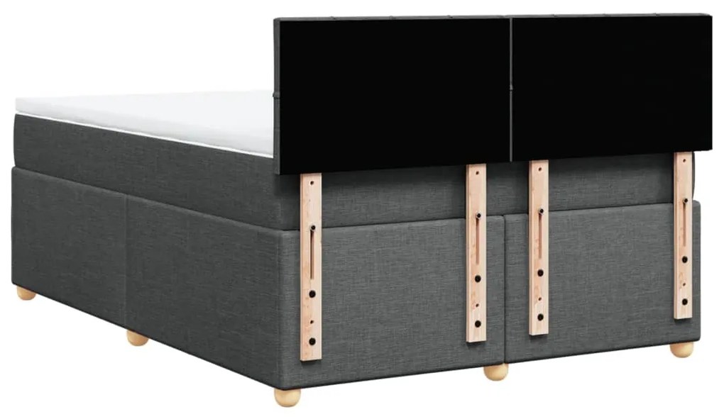 Cama com molas/colchão 140x190 cm tecido cinzento-escuro