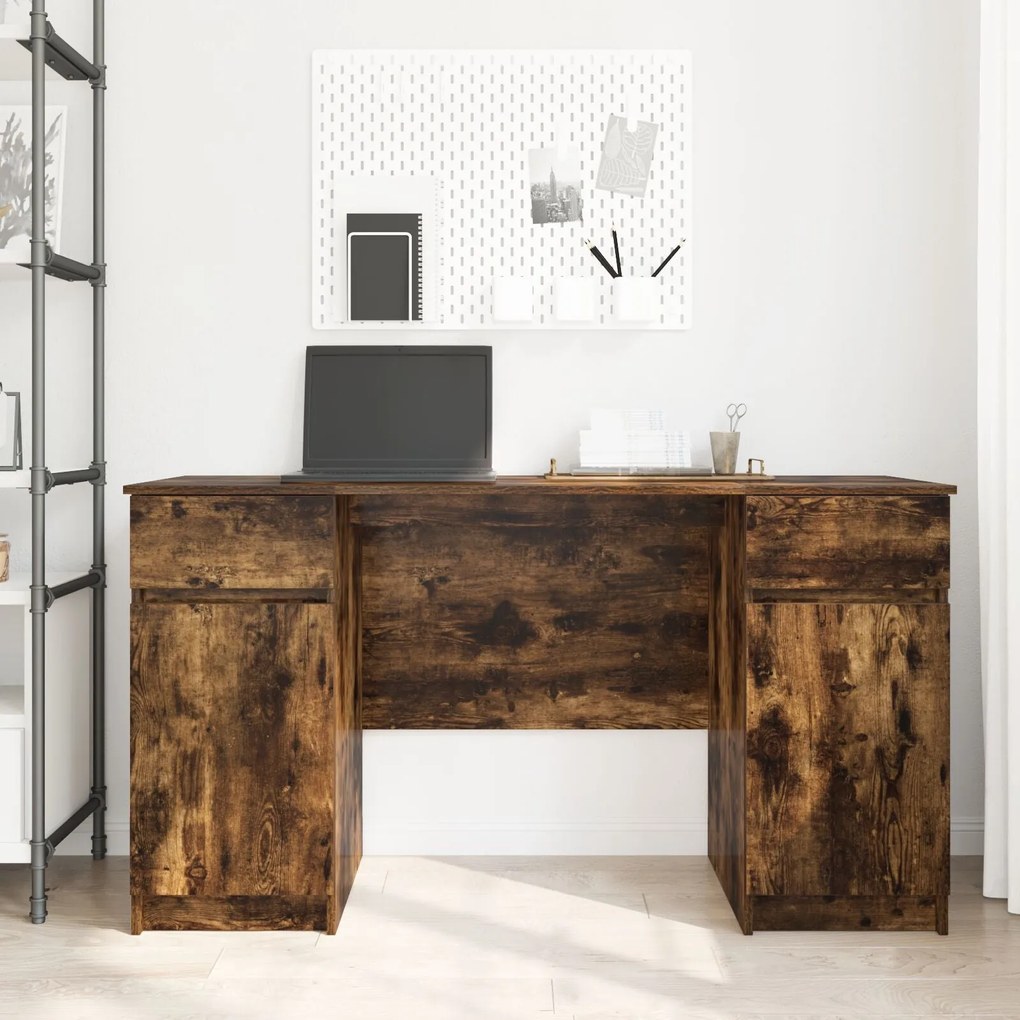 Mesa vidaXL Carvalho Defumado 140x49x76 cm Madeira de Engenharia