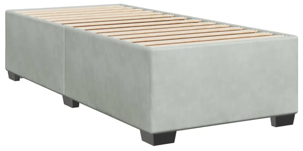 Estrutura de cama sem colchão 90x200 cm veludo cinzento-claro