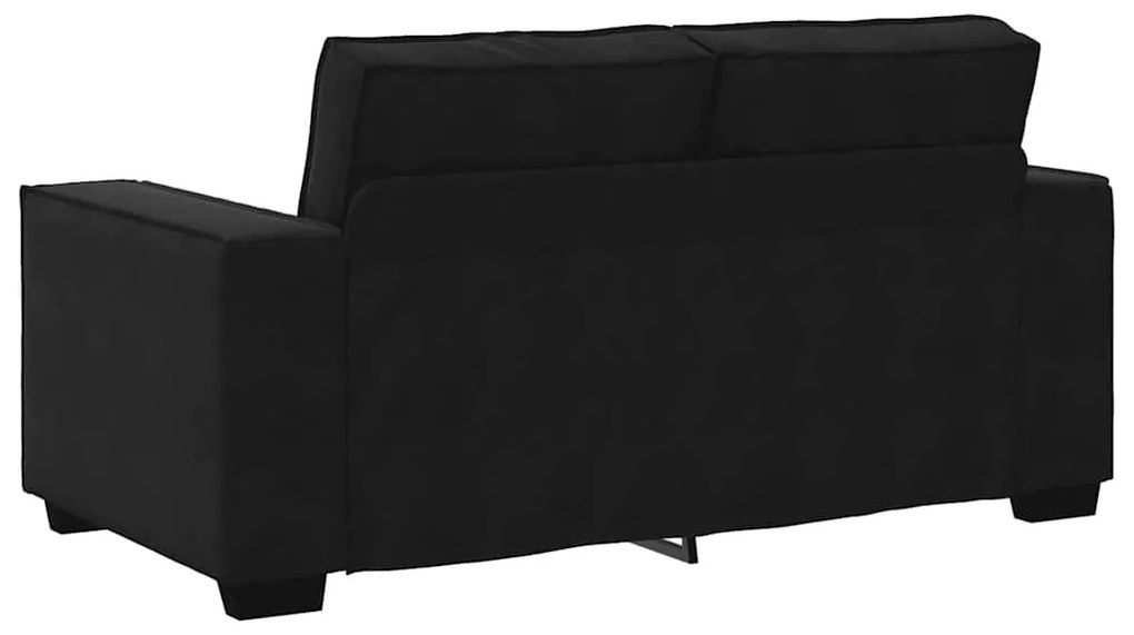 Sofá de 2 lugares veludo 120 cm preto