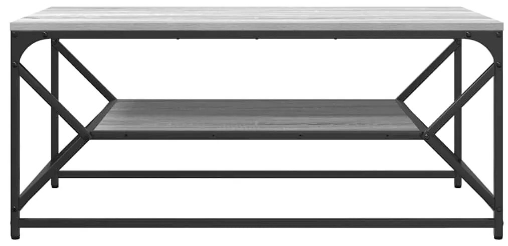 Mesa de Café vidaXL com Prateleira Cinza Sonoma 90x50x40 cm em Madeira