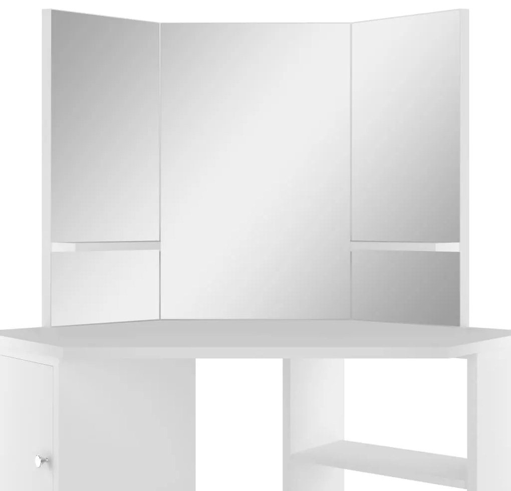 Mesa de maquilhagem/toucador de canto branco