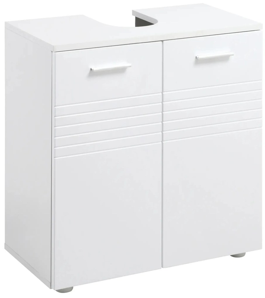 Kleankin Móvel para Lavatório Móvel de Casa de Banho com 2 Portas e Prateleira Interior Ajustável Estilo Moderno 60x30x62,5cm Branco