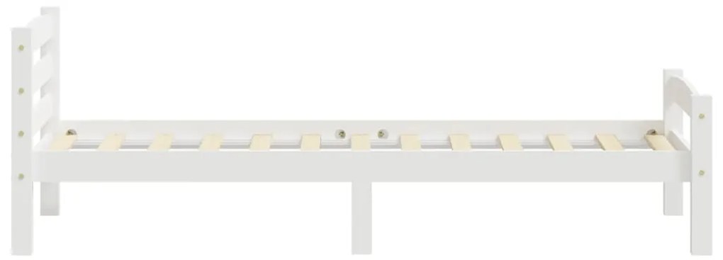 Estrutura de cama 100x200 cm madeira pinho maciço branco