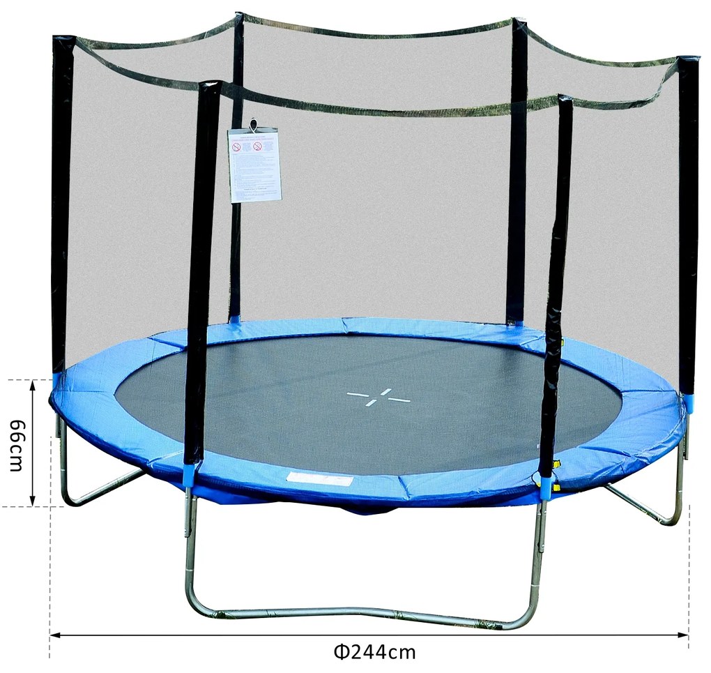 CAMA ELÁSTICA Ø244cm + Red Trampolim de Segurança Conjunto Jardin Carga Max 100Kg