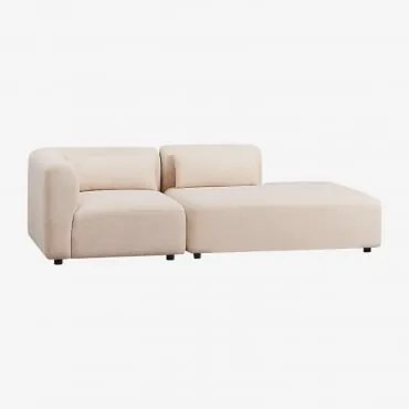 Sofá Modular De Canto Em 2 Peças Com Chaise Longue Direita Fogler Tecido Pele De Borrego Bege Creme - Sklum