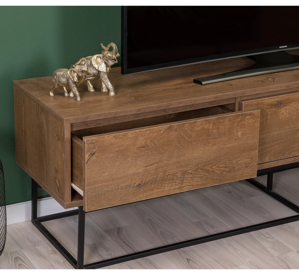 Conjunto de Mobiliário de Sala de Estar Laxus – Nogueira Preta – 90x39