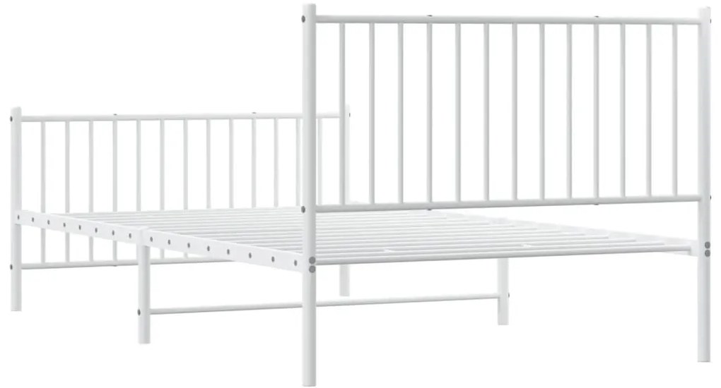 Estrutura de cama com cabeceira e pés 107x203 cm metal branco
