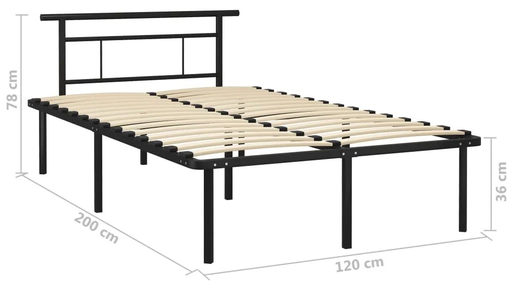 Estrutura de cama 120x200 cm metal preto