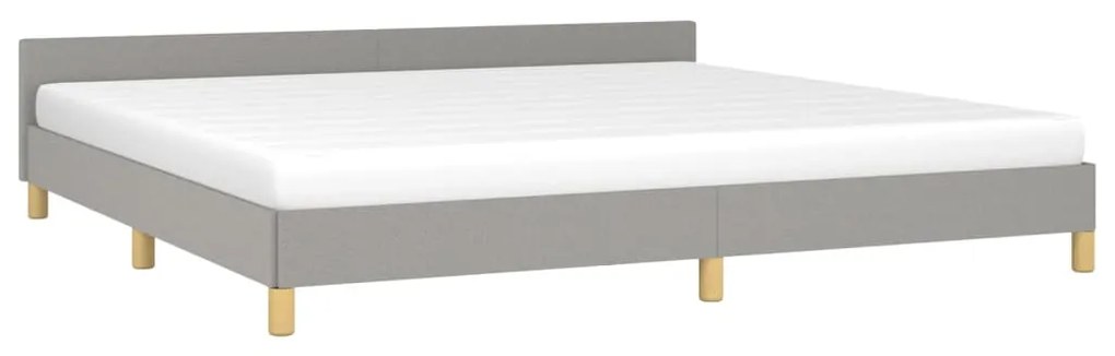 Estrutura de cama 200x200 cm tecido cinzento-claro